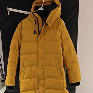 Yellow Puffer Jacket with Hood